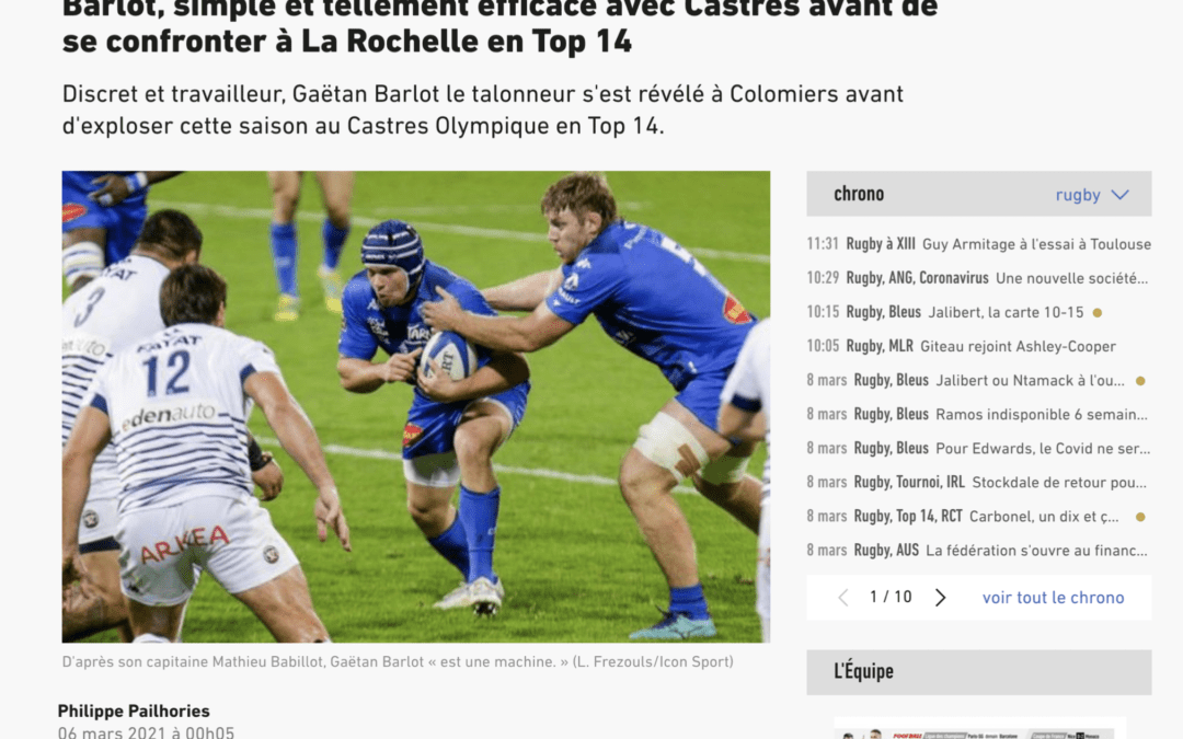 Gaetan BARLOT – L’EQUIPE